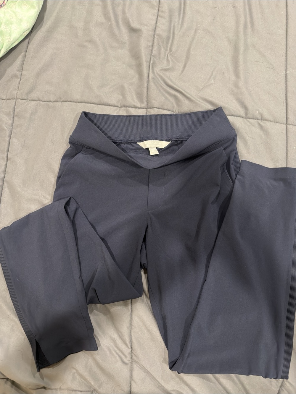 Athleta Navy High-Rise Wide-Leg Knit Leggings